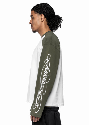 SCRIPT RAGLAN LONGSLEEVE GREEN