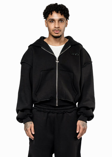 PREMIUM PATCH BLACK ZIP HOODIE