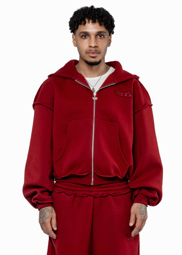PREMIUM PATCH RED ZIP HOODIE