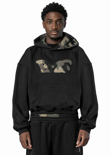 BLACK CAMO GREEN HOODIE