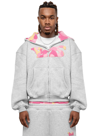 BMS CAMO PINK ZIP HOODIE