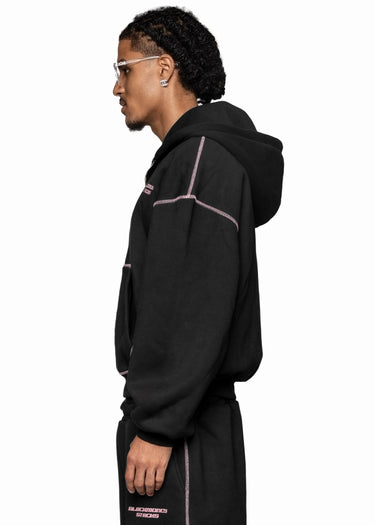 BLACKMONEY BLACK LINE PINK ZIP HOODE