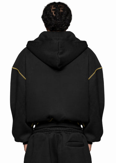 BLACKMONEY BLACK LINE YELLOW ZIP HOODIE