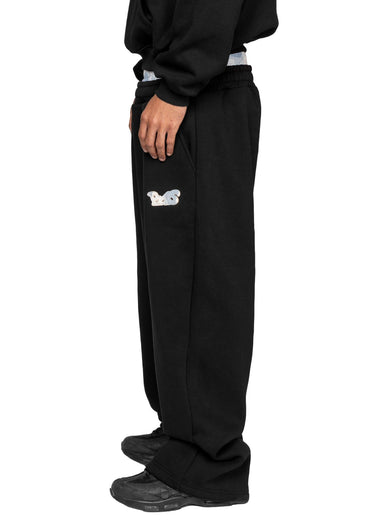 WAFFLE CAMO BLACK BABY BLUE JOGGER 59