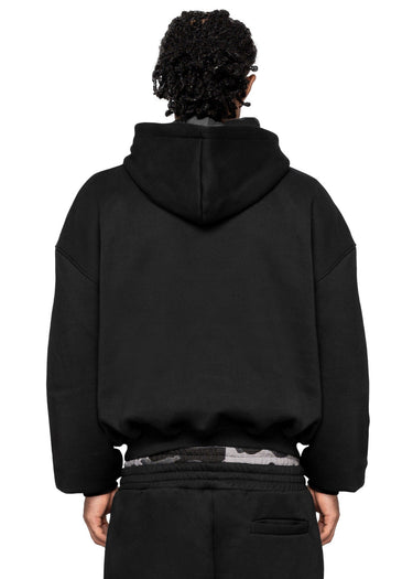 WAFFLE CAMO BLACK BLACK HOODIE hoodie-back