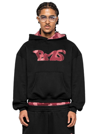 WAFFLE CAMO BLACK BORDEAUX HOODIE 61