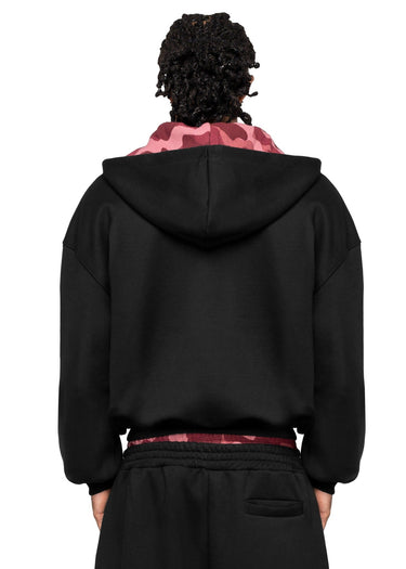 WAFFLE CAMO BLACK BORDEAUX HOODIE 63