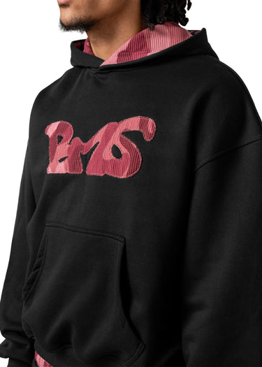 WAFFLE CAMO BLACK BORDEAUX HOODIE 64