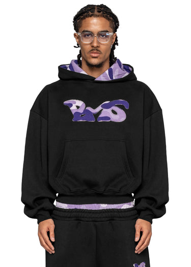 WAFFLE CAMO BLACK PURPLE HOODIE 73
