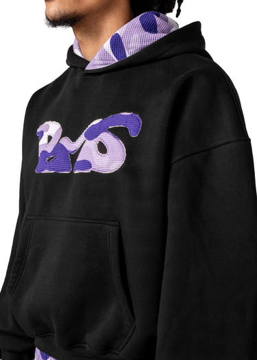 WAFFLE CAMO BLACK PURPLE HOODIE 79