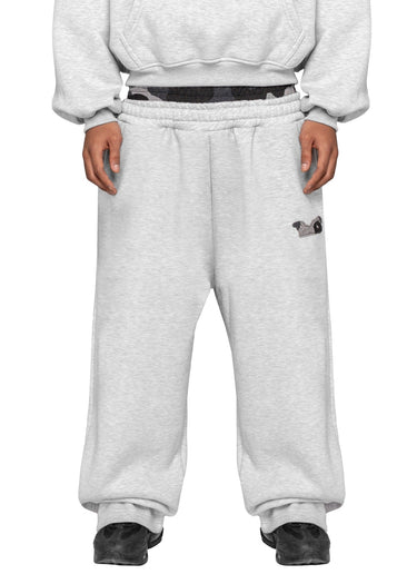 WAFFLE CAMO GREY BLACK JOGGER Front