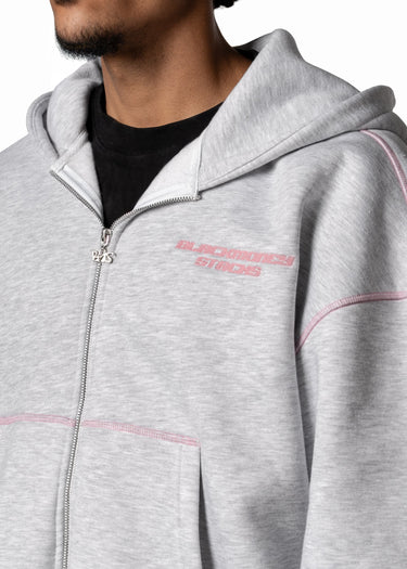 BLACK MONEY GREY LINE PINK ZIP HOODIE