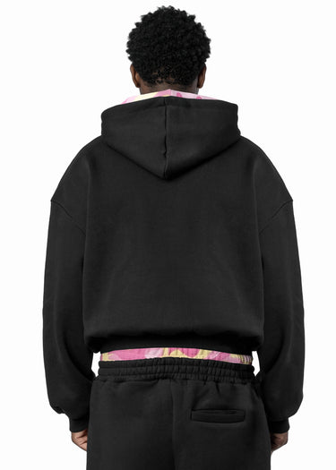 BLACK CAMO PINK ZIP HOODIE