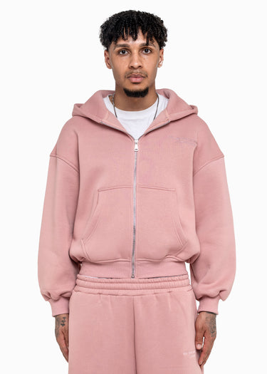 Powder Pink Zip Hoodie