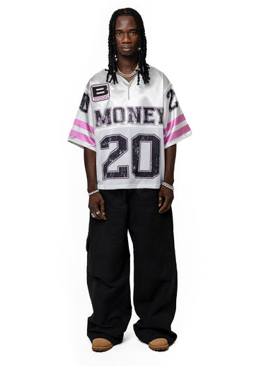 MONEY RULES EVERYTHING PINK ARM JERSEY