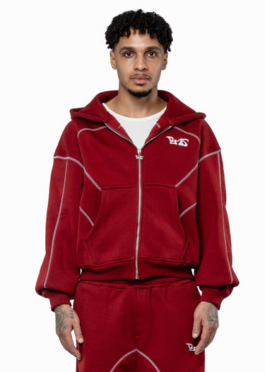 GREY LINE ROT ZIP HOODIE