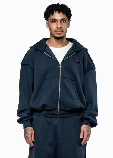 PREMIUM PATCH NAVY ZIP HOODIE