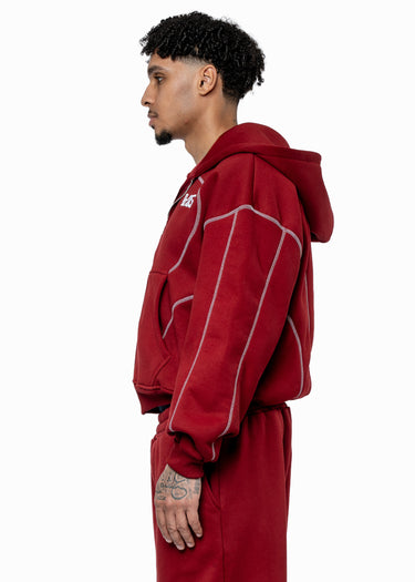 GREY LINE ROT ZIP HOODIE