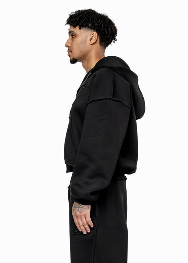 PREMIUM PATCH BLACK ZIP HOODIE