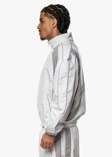 BMS WHITE NYLON ZIP HOODIE