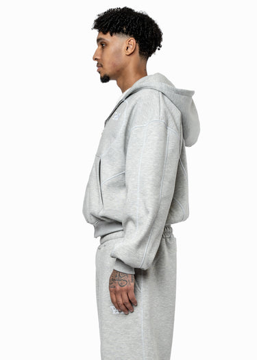 GREY LINE GREY ZIP HOODIE