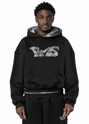 BLACK CAMO GREY HOODIE