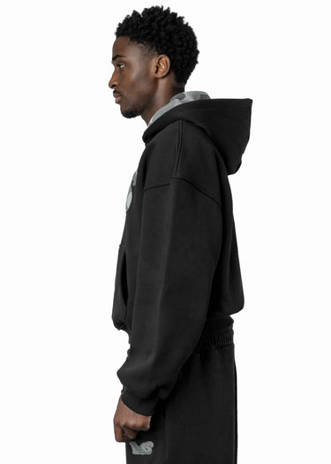 BLACK CAMO GREY HOODIE