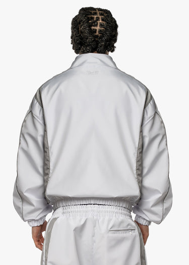BMS WHITE NYLON ZIP HOODIE