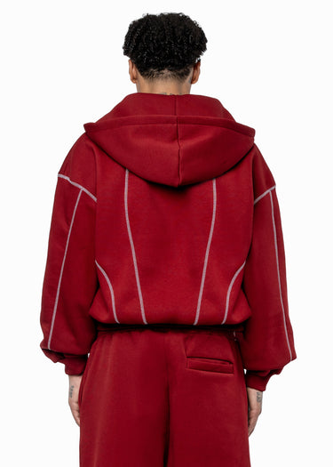 GREY LINE ROT ZIP HOODIE