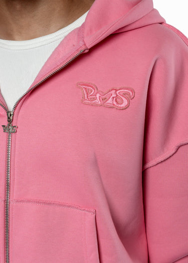 PREMIUM PATCH PINK ZIP HOODIE
