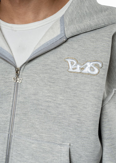 PREMIUM PATCH GREY ZIP HOODIE