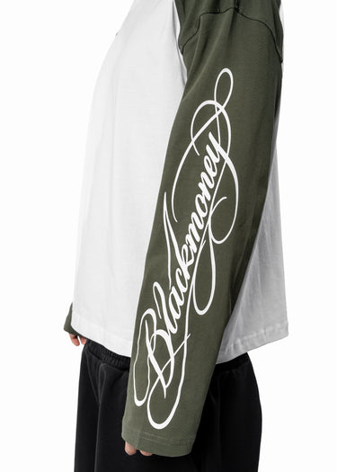 SCRIPT RAGLAN LONGSLEEVE GREEN