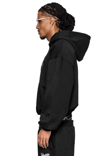 WAFFLE CAMO BLACK BLACK HOODIE hoodie-side