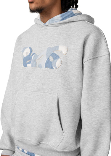 WAFFLE CAMO GREY BABY BLUE HOODIE Detail