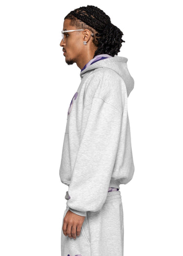 WAFFLE CAMO GREY PURPLE HOODIE Seite