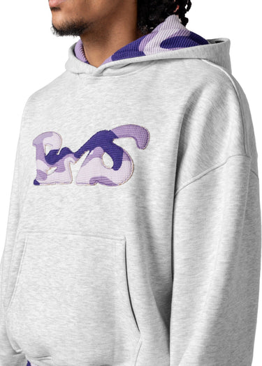 WAFFLE CAMO GREY PURPLE HOODIE Detail